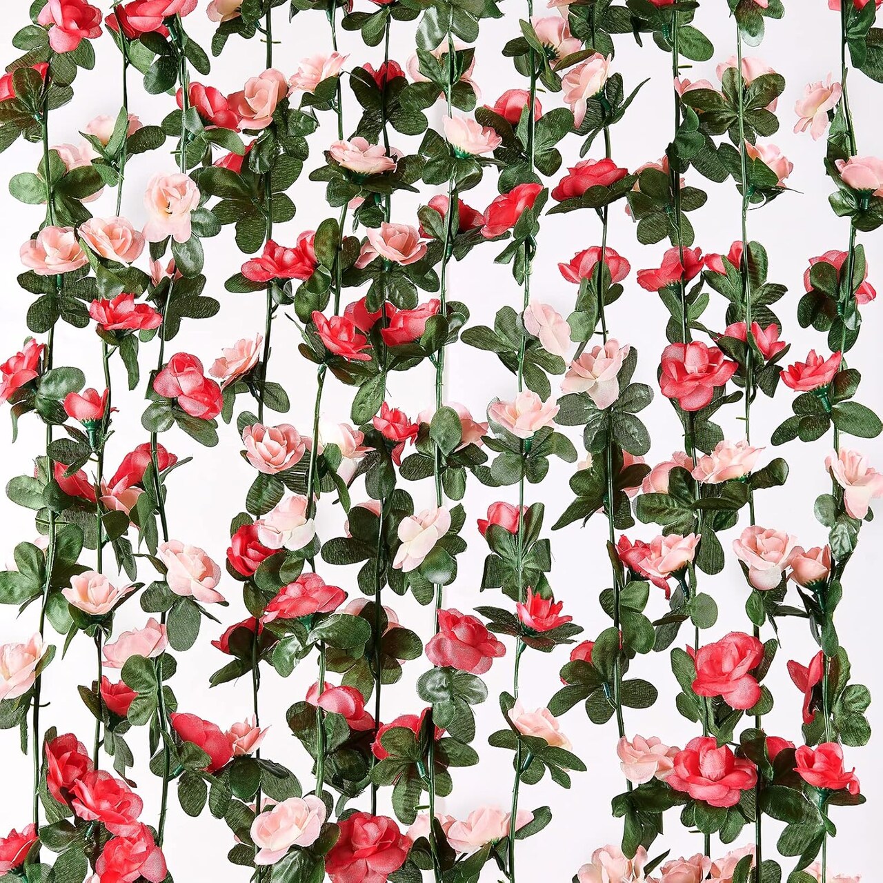 Flower Garland Rose Vines – 2 Strands 16.5FT Floral Garland for Bedroom, Table, Birthday, Wedding, Party, Garden & Wall Decorations